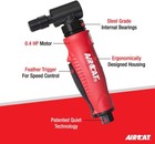 Aircat Pneumatic Tools 6255 Composite Right Angle Die Grinder 20 000 Rpm