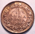 British India George Vi Unc Condition 1 12 Anna - 1941 Copper Coin