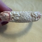 1934 Chicago Worlds Fair Bangle Celluloid Carved Roses Marked Swiss Village Rare