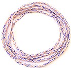 Vintage Ghana Orange Blue Stripes Waist Seed Beads Glass African Trade Beads 