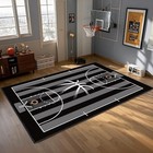Basketball Rug Non-slip 5x7 Ft basketball Court Design For Bedroom Game Room 