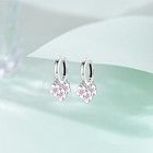 Pandach 925 Sterling Silver Pink Cherry Blossom Dangle Earrings For Women Hoops