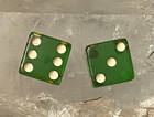 Vintage-verified Bakelite-transparent Green-15 Mm Set Of Dice