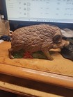 Rare Vintage Cast Iron Wild Boar Penny Bank Excellent Condition 