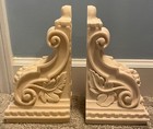 Pair Of 2 Unfinished Resin Corbels Grape Leaf Swirl Scroll Sconce Decor 10 