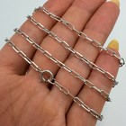 Vintage Tested 925 Sterling Silver Paperclip Chain Necklace Long Unisex 65cm