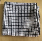 1970s Vintage Polyester Knit Fabric Black White Plaid Retro 3 Yards 108x60
