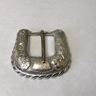 Sterling Silver  75    Western Floral Engraved Rope Belt Buckle Mexico 36 58g sb64