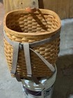 Antique Vintage Adirondack Woven Trappers Pack Basket Adjustable Straps 18  Tall