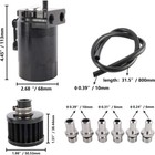 Universal Oil Catch Can Kit Reservoir Baffled Tank With Breather Filter Aluminum