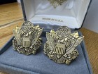 Vintage United States Eagle Seal Insignia Cufflinks Gold Tone
