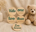 Custom Wooden Baby Milestone Discs Weekly   Monthly Milestone Personalized Gift