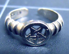 Pentagram Toe Ring Woven Sterling Silver Adjustable Wiccan Pentacle Witch New