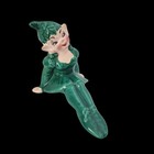 3 Vintage Mcm 1950 s Gilner Ceramic Green Elf  Pixie  Sprite Christmas Figurines