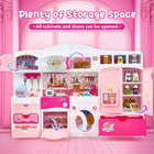 4 In 1 Kids Kitchen Playset W  Lights Sounds Accessories Pinkfts For 3 4 5 6 7 8