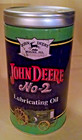 John Deere Tractor Tin Bank No 2 Lubricating Oil Steel Wheel Good Implements 