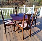Will Not Ship - Antique Empire Style Mahogany Flip Top Game Table W 4 Chairs