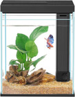 2 Gallon Glass Aquarium Starter Kit  Small Fish Tank With Filter And Light   bl
