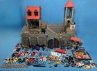 Vintage Playmobil 3450 Large Castle 1977 W Huge Knight Figures Weapons Horse Lot