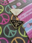 Silver Lot Of 2  Prada Tag Button Metal 38mm Button Pendant Zipperpull 