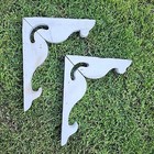 2 Wood Corbels Antique Architectural Salvage Bracket Chippy White 20 x15 5 
