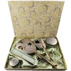 Vintage Vanity Mirror Brush Comb Set Dresser Or Vanity Gold Tone Beautiful 