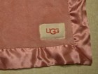 Ugg Baby Security Blanket Pink Fleece Satin Trim Cozy