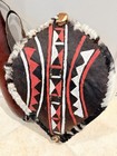 Tanzania Maasai Hide Shield And Beaded Calabash Gourd  stand Included 