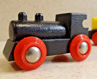 Vintage Brio Wooden Train Set     Engine   Magnetic Crane Car   2 Storage Trains