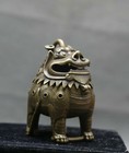 Rare Chinese Bronze Copper Palace Lion Beast Snake Incense Burner Censer Statue