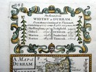 Durham  Sunderland By Emanuel Bowen C1720 Genuine Antique Copperplate Map
