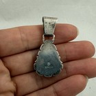 Quality Vintage Navajo Green Turquoise Sterling Silver Pendant 6 8 Grams Signed