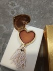Rare Nos Estee Lauder Golden Heart W faux Pearls Solid Perfume Compact Beautiful