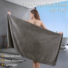 Extra Large Bath Towels Set 35x70 Inches 600 Gsm Oversized Sheet 4pack Brown