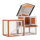 2-story Wooden Rabbit Hutch Bunny Cage Chicken Coop Pet House For Small Animals