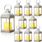 8 Pcs 10 Inch Decorative Candle Lantern Bulk For Wedding Centerpieces White
