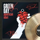 Green Day Framed Black Wood Reproduction Signature Gold Lp Display