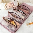 4 In 1 Makeup Bag Travel Cosmetic Organizer Clear Toiletry Storage Pink Case