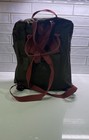 Fjallraven Kanken Fabric Backpack Green Red Adjustable Straps Top Handle Zipper