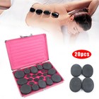 Natural Massage Stones Hot Spa Rock Basalt Stone With Heater Box 20 Pcs set Usa
