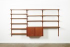 Mid Century Danish Hg Teak Wood Modular Wall Unit Shelving   Bookcase