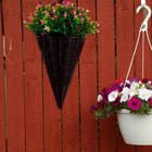  3 Pcs Hanging Basket Flower Rattan Decorative Vintage Planter Wall