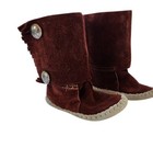 Vintage Taos Leather Infant Moccasins With Silver Concha Buttons 50 10c To 13c