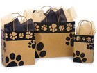 Paw Print Kraft Design Gift Paper Bag Choose Size   Package Amount
