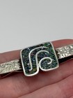 Vintage Margot De Taxco Confetti Enamel Sterling Silver Hammered Tie Bar Clip Me