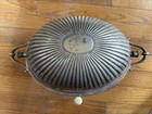 Silver Plate Chafing Dish Covered Serving Bowl W  Lid  Handles   Footed Legs