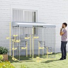 Pawhut 79  Large Catio  Galvanized Steel Outdoor Cat Enclosure With Canopy