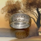 Unique 1861 Confederate States Coin Ring Size 10 5  - Civil War Reenactment