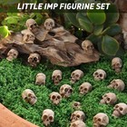 20 Pcs Mini Resin Skull Figurines Bulk Halloween Skeleton Head Statues Miniature