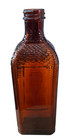 Vintage Amber Glass Bottle   Fish Design  9 